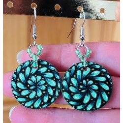 Boucles d'oreilles Tourbillon Emeraude